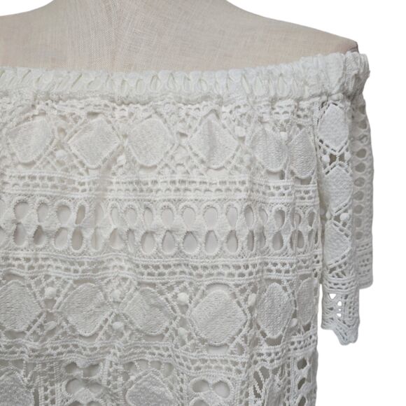NWT Sunday In Brooklyn Anthropologie Off The Shoulder Lace Eyelet Top Size Small - Picture 7 of 11